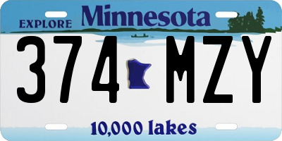 MN license plate 374MZY