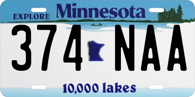 MN license plate 374NAA