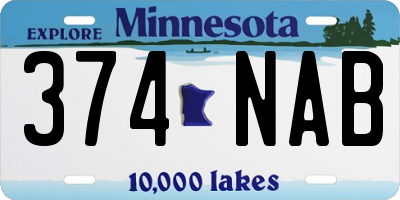 MN license plate 374NAB