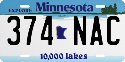 MN license plate 374NAC