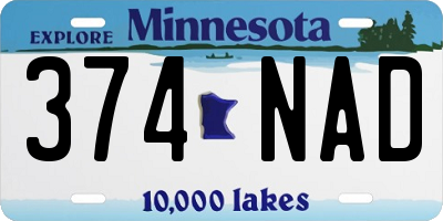 MN license plate 374NAD