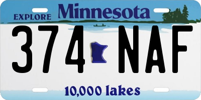 MN license plate 374NAF