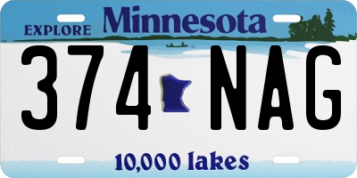 MN license plate 374NAG