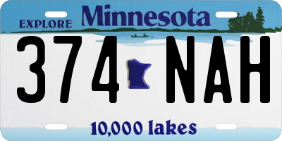 MN license plate 374NAH