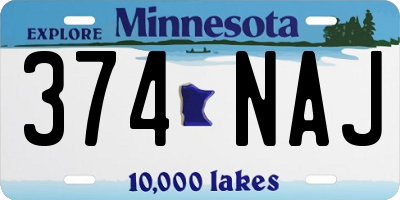 MN license plate 374NAJ