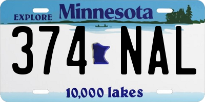 MN license plate 374NAL