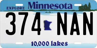MN license plate 374NAN