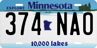 MN license plate 374NAO
