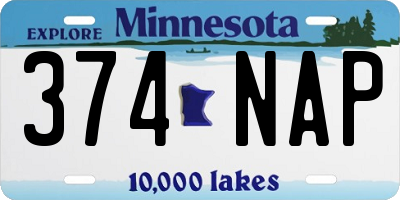 MN license plate 374NAP