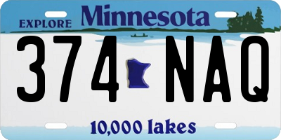 MN license plate 374NAQ