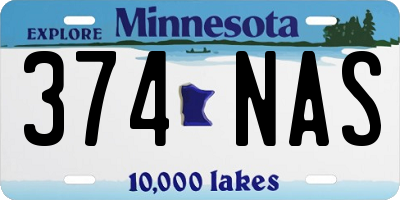 MN license plate 374NAS