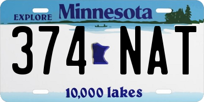 MN license plate 374NAT