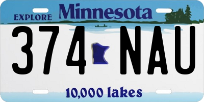 MN license plate 374NAU