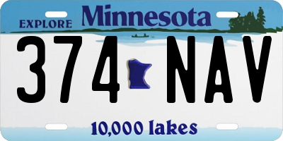 MN license plate 374NAV