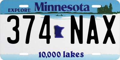 MN license plate 374NAX