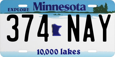 MN license plate 374NAY