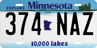 MN license plate 374NAZ