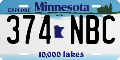 MN license plate 374NBC