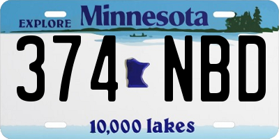 MN license plate 374NBD