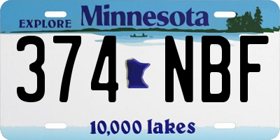 MN license plate 374NBF