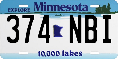 MN license plate 374NBI