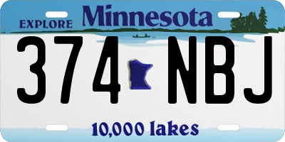 MN license plate 374NBJ