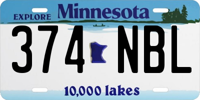 MN license plate 374NBL