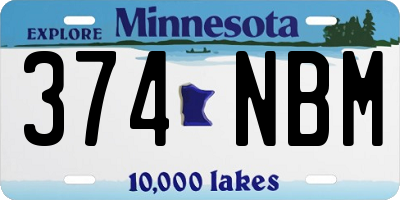 MN license plate 374NBM