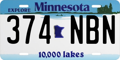 MN license plate 374NBN