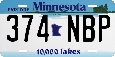 MN license plate 374NBP