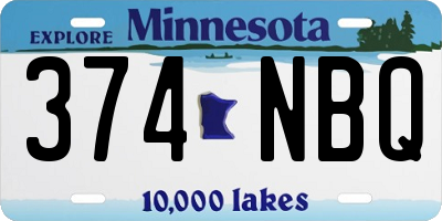 MN license plate 374NBQ