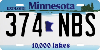MN license plate 374NBS
