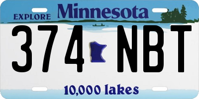 MN license plate 374NBT
