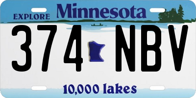 MN license plate 374NBV