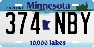 MN license plate 374NBY