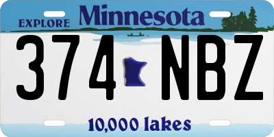 MN license plate 374NBZ