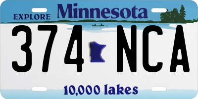 MN license plate 374NCA
