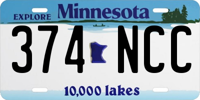 MN license plate 374NCC