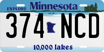 MN license plate 374NCD