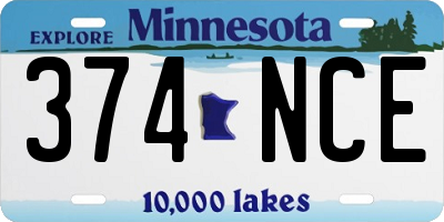 MN license plate 374NCE