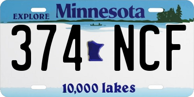 MN license plate 374NCF