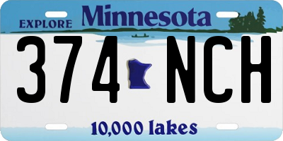 MN license plate 374NCH