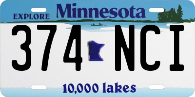 MN license plate 374NCI