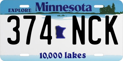 MN license plate 374NCK