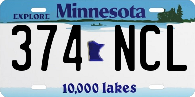 MN license plate 374NCL