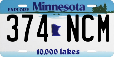 MN license plate 374NCM