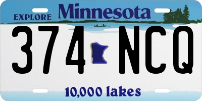 MN license plate 374NCQ