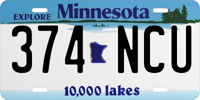 MN license plate 374NCU