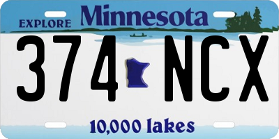 MN license plate 374NCX