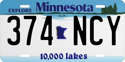 MN license plate 374NCY